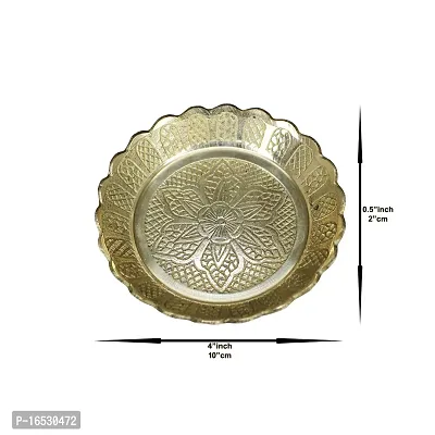 Om ssvmb9 Brass Pooja Thali Puja Dish Aarti Plate for Worship and Gift Purpose (Pack of 2, Weight:- 0.055 Kg)-thumb5