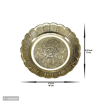 Om ssvmb9 Brass Pooja Thali Puja Dish Aarti Plate for Worship and Gift Purpose (Pack of 2, Weight:- 0.08 Kg)-thumb4