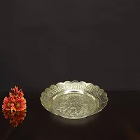 Om ssvmb9 Brass Pooja Thali Puja Dish Aarti Plate for Worship and Gift Purpose (Pack of 2, Weight:- 0.08 Kg)-thumb2