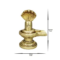 Om ssvmb9 Brass Shivling/Shivlingam with Snake Shiva Lingam Statue Snake Idols of Shiv for Temple Puja Decorative Diwali Vastu Gift (H x L x W :-7 x 8 x 5 cm, Weight:- 0.297 kg, Gold Color)-thumb1