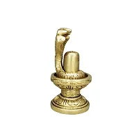 Om ssvmb9 Brass Shivling/Shivlingam with Snake Shiva Lingam Statue Snake Idols of Shiv for Temple Puja Decorative Diwali Vastu Gift (H x L x W :-7 x 8 x 5 cm, Weight:- 0.297 kg, Gold Color)-thumb2