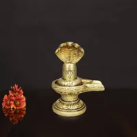 Om ssvmb9 Brass Shivling/Shivlingam with Snake Shiva Lingam Statue Snake Idols of Shiv for Temple Puja Decorative Diwali Vastu Gift (H x L x W :-7 x 8 x 5 cm, Weight:- 0.297 kg, Gold Color)-thumb3