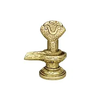 Om ssvmb9 Brass Shivling/Shivlingam with Snake Shiva Lingam Statue Snake Idols of Shiv for Temple Puja Decorative Diwali Vastu Gift (H x L x W :-7 x 8 x 5 cm, Weight:- 0.297 kg, Gold Color)-thumb4