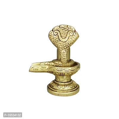 Om ssvmb9 Brass Shivling/Shivlingam with Snake Shiva Lingam Statue Snake Idols of Shiv for Temple Puja Decorative Diwali Vastu Gift (H x L x W :-7 x 8 x 5 cm, Weight:- 0.297 kg, Gold Color)-thumb5