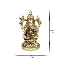 Om ssvmb9 Brass Ganesh/Ganesha/Ganesh ji/Ganpati Bappa Ashtadhatu Idol/Murti/Statue for Home Temple Puja/Pooja, Good Luck, Success and Prosperity (H x L x W :-9 x 5 x 4 cm, Weight:- 0.294 kg)-thumb1