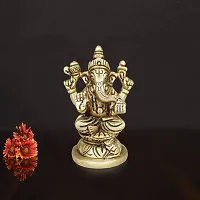 Om ssvmb9 Brass Ganesh/Ganesha/Ganesh ji/Ganpati Bappa Ashtadhatu Idol/Murti/Statue for Home Temple Puja/Pooja, Good Luck, Success and Prosperity (H x L x W :-9 x 5 x 4 cm, Weight:- 0.294 kg)-thumb2