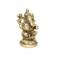 Om ssvmb9 Brass Ganesh/Ganesha/Ganesh ji/Ganpati Bappa Ashtadhatu Idol/Murti/Statue for Home Temple Puja/Pooja, Good Luck, Success and Prosperity (H x L x W :-9 x 5 x 4 cm, Weight:- 0.294 kg)-thumb4