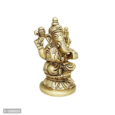 Om ssvmb9 Brass Ganesh/Ganesha/Ganesh ji/Ganpati Bappa Ashtadhatu Idol/Murti/Statue for Home Temple Puja/Pooja, Good Luck, Success and Prosperity (H x L x W :-9 x 5 x 4 cm, Weight:- 0.294 kg)-thumb5