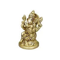 Om ssvmb9 Brass Ganesh/Ganesha/Ganesh ji/Ganpati Bappa Ashtadhatu Idol/Murti/Statue for Home Temple Puja/Pooja, Good Luck, Success and Prosperity (H x L x W :-9 x 5 x 5 cm, Weight:- 0.341 kg)-thumb2