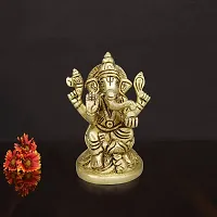 Om ssvmb9 Brass Ganesh/Ganesha/Ganesh ji/Ganpati Bappa Ashtadhatu Idol/Murti/Statue for Home Temple Puja/Pooja, Good Luck, Success and Prosperity (H x L x W :-9 x 5 x 5 cm, Weight:- 0.341 kg)-thumb3