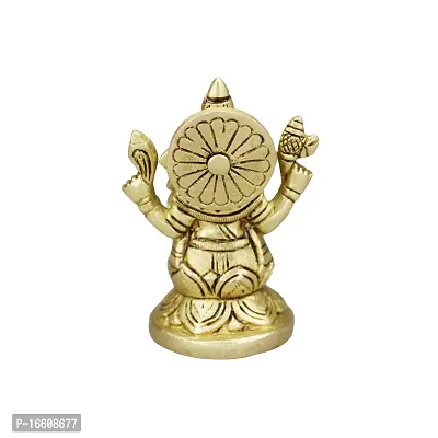 Om ssvmb9 Brass Ganesh/Ganesha/Ganesh ji/Ganpati Bappa Ashtadhatu Idol/Murti/Statue for Home Temple Puja/Pooja, Good Luck, Success and Prosperity (H x L x W :-9 x 5 x 5 cm, Weight:- 0.341 kg)-thumb5