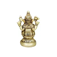 Om ssvmb9 Brass Ganesh/Ganesha/Ganesh ji/Ganpati Bappa Ashtadhatu Idol/Murti/Statue for Home Temple Puja/Pooja, Good Luck, Success and Prosperity (H x L x W :-9 x 5 x 5 cm, Weight:- 0.398 kg)-thumb2