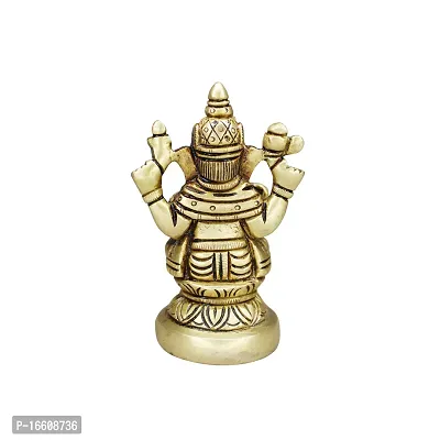 Om ssvmb9 Brass Ganesh/Ganesha/Ganesh ji/Ganpati Bappa Ashtadhatu Idol/Murti/Statue for Home Temple Puja/Pooja, Good Luck, Success and Prosperity (H x L x W :-9 x 5 x 5 cm, Weight:- 0.398 kg)-thumb3