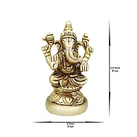 Om ssvmb9 Brass Ganesh/Ganesha/Ganesh ji/Ganpati Bappa Ashtadhatu Idol/Murti/Statue for Home Temple Puja/Pooja, Good Luck, Success and Prosperity (H x L x W :-9 x 5 x 5 cm, Weight:- 0.398 kg)-thumb3