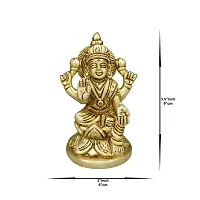 Om ssvmb9 Brass Lakshmi Idol Ashtadhatu Made Shree Laxmi MATA Murti/Statue for Home Temple Diwali Puja/Pooja Maha Laxmi Idols (H x L x W :-9 x 5 x 5 cm, Weight:- 0.364 kg, Gold Color)-thumb1