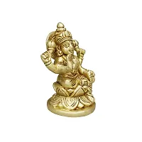 Om ssvmb9 Brass Lakshmi Idol Ashtadhatu Made Shree Laxmi MATA Murti/Statue for Home Temple Diwali Puja/Pooja Maha Laxmi Idols (H x L x W :-9 x 5 x 5 cm, Weight:- 0.364 kg, Gold Color)-thumb2