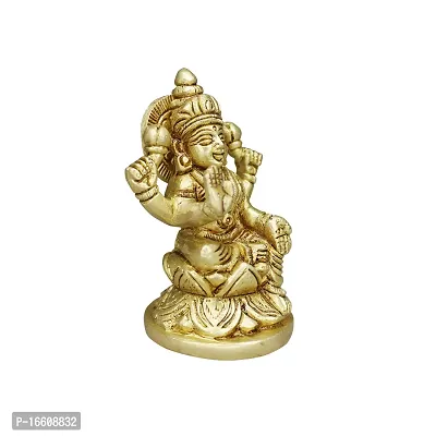 Om ssvmb9 Brass Lakshmi Idol Ashtadhatu Made Shree Laxmi MATA Murti/Statue for Home Temple Diwali Puja/Pooja Maha Laxmi Idols (H x L x W :-9 x 5 x 5 cm, Weight:- 0.364 kg, Gold Color)-thumb3