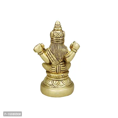 Om ssvmb9 Brass Saraswati Maa Idol Ashtadhatu Made Murti Sarda Devi Statue for Home Office Temple Pooja, Study Room (H x L x W :-9 x 5 x 5 cm, Weight:- 0.304 kg, Gold Color)-thumb2