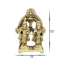 Om ssvmb9 Brass Vitthal Rukmini/Rukmani Murti/Idol/Statue for Home Pooja Temple Room, Gifting Purpose, Showpiece Figurine (H x L x W :-9 x 7 x 3 cm, Weight:- 0.23 kg, Gold Color)-thumb2