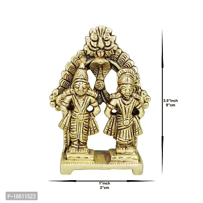 Om ssvmb9 Brass Vitthal Rukmini/Rukmani Murti/Idol/Statue for Home Pooja Temple Room, Gifting Purpose, Showpiece Figurine (H x L x W :-9 x 7 x 3 cm, Weight:- 0.23 kg, Gold Color)-thumb3