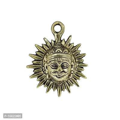 Om ssvmb9 Brass Sun/Surya Dev Wall Hanging | Home Decor |Metal Handmade Decorative Wall Hanging Sun Idol Face for Positivity at Home  Office (H x L x W:- 1 x 6 x 6 cm, Gold Color)