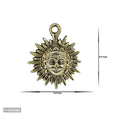 Om ssvmb9 Brass Sun/Surya Dev Wall Hanging | Home Decor |Metal Handmade Decorative Wall Hanging Sun Idol Face for Positivity at Home  Office (H x L x W:- 1 x 6 x 6 cm, Gold Color)-thumb2