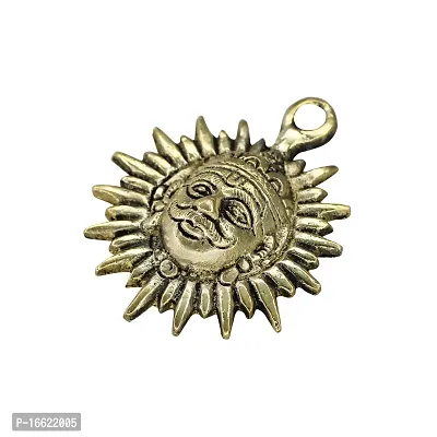 Om ssvmb9 Brass Sun/Surya Dev Wall Hanging | Home Decor |Metal Handmade Decorative Wall Hanging Sun Idol Face for Positivity at Home  Office (H x L x W:- 1 x 6 x 6 cm, Gold Color)-thumb5