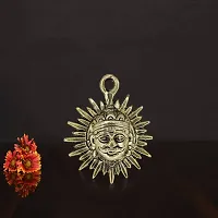 Om ssvmb9 Brass Sun/Surya Dev Wall Hanging | Home Decor |Metal Handmade Decorative Wall Hanging Sun Idol Face for Positivity at Home  Office (H x L x W:- 1 x 6 x 6 cm, Gold Color)-thumb3