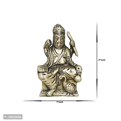 Om ssvmb9 Brass Vishvakarma Sitting Sri Hindu God Visvakarma with Sihashan Diety Idol Sculpture Statue Lord Vishva Karma Murti Pooja Best Handicrafts Art (H x L x W:- 10 x 6 x 3 cm, Gold Color)-thumb2