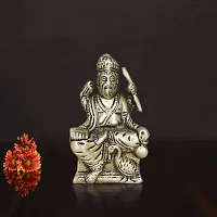 Om ssvmb9 Brass Vishvakarma Sitting Sri Hindu God Visvakarma with Sihashan Diety Idol Sculpture Statue Lord Vishva Karma Murti Pooja Best Handicrafts Art (H x L x W:- 10 x 6 x 3 cm, Gold Color)-thumb4