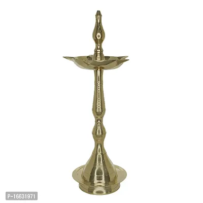 Om ssvmb9 Brass Fancy Kerala Diya Oil Lamp Stand for Puja Home Decoration Items Temple Festival Gifts Puja Articles Decor (13 Inch) (Pack of 1)