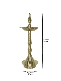 Om ssvmb9 Brass Fancy Kerala Diya Oil Lamp Stand for Puja Home Decoration Items Temple Festival Gifts Puja Articles Decor (13 Inch) (Pack of 1)-thumb1