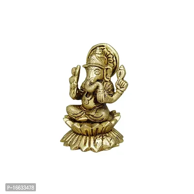 Om ssvmb9 Brass Ganesha Statue Ganesh Murti Ganpati Bappa Idol (H x W x L:- 3 x 2 x 2 Inch)-thumb3