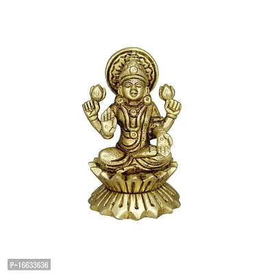 Om ssvmb9 Brass Lakshmi Idol Laxmi Statue Lakshmi MATA Murti (H x W x L:- 3 x 2 x 2 Inch)