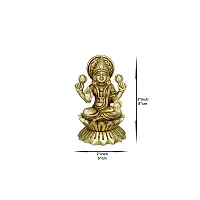 Om ssvmb9 Brass Lakshmi Idol Laxmi Statue Lakshmi MATA Murti (H x W x L:- 3 x 2 x 2 Inch)-thumb1