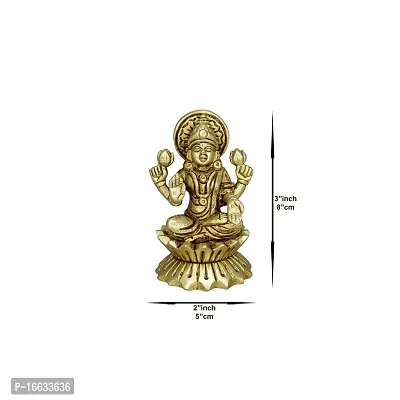 Om ssvmb9 Brass Lakshmi Idol Laxmi Statue Lakshmi MATA Murti (H x W x L:- 3 x 2 x 2 Inch)-thumb2