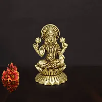 Om ssvmb9 Brass Lakshmi Idol Laxmi Statue Lakshmi MATA Murti (H x W x L:- 3 x 2 x 2 Inch)-thumb2