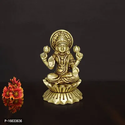 Om ssvmb9 Brass Lakshmi Idol Laxmi Statue Lakshmi MATA Murti (H x W x L:- 3 x 2 x 2 Inch)-thumb3