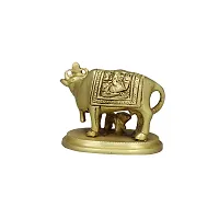 Om ssvmb9 Brass Cow and Calf Statue for Home Decoration,Home Puja (H x W x L:- 2.5 x 3 x 2 Inch)-thumb4