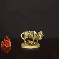 Om ssvmb9 Brass Cow and Calf Statue for Home Decoration,Home Puja (H x W x L:- 2.5 x 3 x 2 Inch)-thumb3