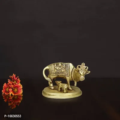 Om ssvmb9 Brass Cow and Calf Statue for Home Decoration,Home Puja (H x W x L:- 2.5 x 3 x 2 Inch)-thumb4