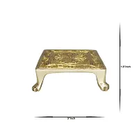 Om ssvmb9 Brass Bajot/Chowki/Pata/Patla for Puja Aasan All Purpose (Weight:- 440 gm)-thumb1