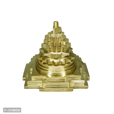Om ssvmb9 Brass Meru Shree Yantra Shri Yantram for Diwali Puja Lakshmi Pooja Very Effective Yantra for Increase Positive Energy, Good Luck (Weight :- 0.355 Kg)