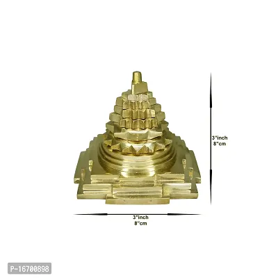 Om ssvmb9 Brass Meru Shree Yantra Shri Yantram for Diwali Puja Lakshmi Pooja Very Effective Yantra for Increase Positive Energy, Good Luck (Weight :- 0.355 Kg)-thumb2