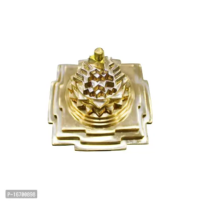 Om ssvmb9 Brass Meru Shree Yantra Shri Yantram for Diwali Puja Lakshmi Pooja Very Effective Yantra for Increase Positive Energy, Good Luck (Weight :- 0.355 Kg)-thumb5