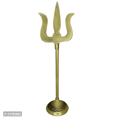 Om ssvmb9 Brass Trishool/Trishul/Shoolam Lord Shiv mahadev Durga Pooja/Puja trishul Trident for Protection and Worship (Weight:- 0.180 kg)-thumb0