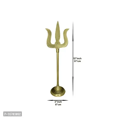 Om ssvmb9 Brass Trishool/Trishul/Shoolam Lord Shiv mahadev Durga Pooja/Puja trishul Trident for Protection and Worship (Weight:- 0.180 kg)-thumb2