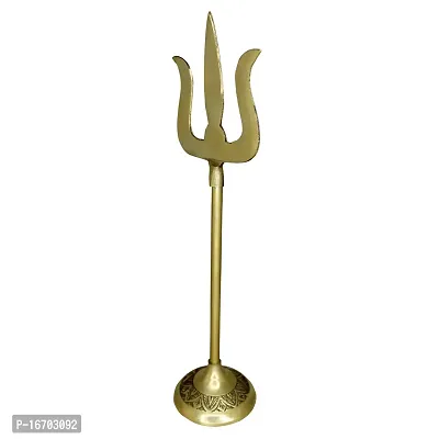 Om ssvmb9 Brass Trishool/Trishul/Shoolam Lord Shiv mahadev Durga Pooja/Puja trishul Trident for Protection and Worship (Weight:- 0.180 kg)-thumb3