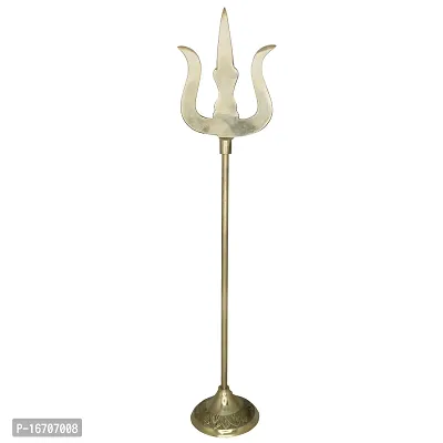 Om ssvmb9 Brass Trishool/Trishul/Shoolam Lord Shiv mahadev Durga Pooja/Puja trishul Trident for Protection and Worship (Weight:- 0.357 kg)-thumb0