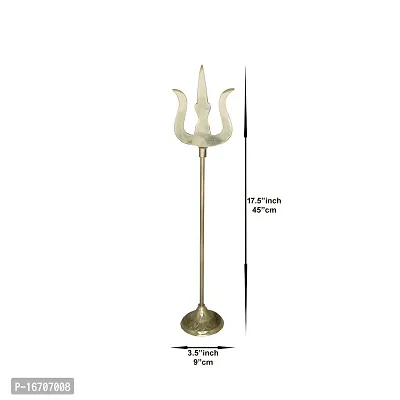 Om ssvmb9 Brass Trishool/Trishul/Shoolam Lord Shiv mahadev Durga Pooja/Puja trishul Trident for Protection and Worship (Weight:- 0.357 kg)-thumb2